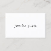 Stijlvolle Modern Hand Script Tekst Eenvoudige Sja Visitekaartje (Voorkant)