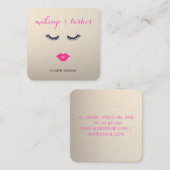 Stijlvolle Modern,Lips,Lashes,Makeup Vierkante Visitekaartje (Voorkant / Achterkant)