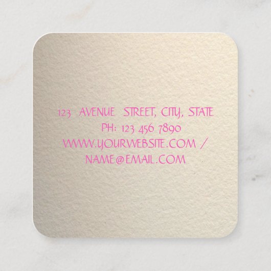 Stijlvolle Modern,Lips,Lashes,Makeup Vierkante Visitekaartje (Achterkant)