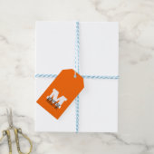 Stijlvolle Modern Name Initiaal | Neon Sunset Sina Cadeaulabel (Met Touw)
