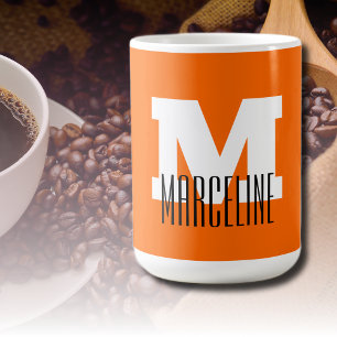 Stijlvolle Modern Name Initiaal   Neon Sunset Sina Koffiemok