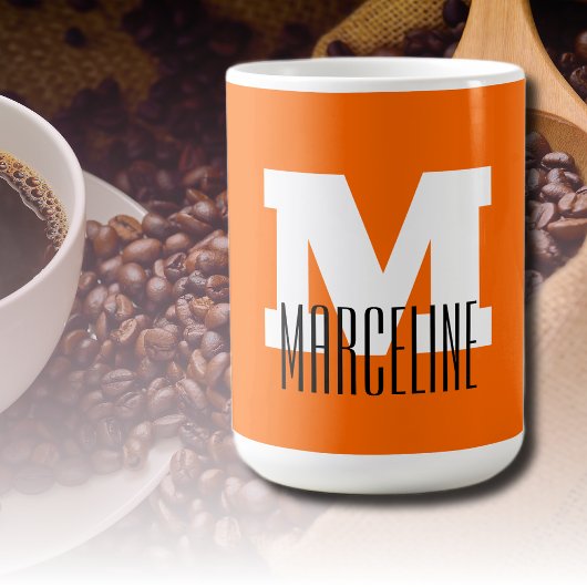 Stijlvolle Modern Name Initiaal | Neon Sunset Sina Koffiemok