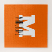 Stijlvolle Modern Name Initiaal | Neon Sunset Sina Legpuzzel (Horizontaal)