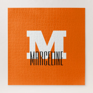 Stijlvolle Modern Name Initiaal   Neon Sunset Sina Legpuzzel