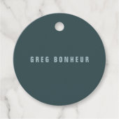 Stijlvolle modern ogende naam | Blauwgrijs Bedankjes Labels (Voorkant)