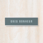 Stijlvolle modern ogende naam | Blauwgrijs Deurbordje (Voorkant)