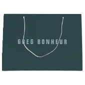 Stijlvolle modern ogende naam | Blauwgrijs Groot Cadeauzakje (Voorkant)