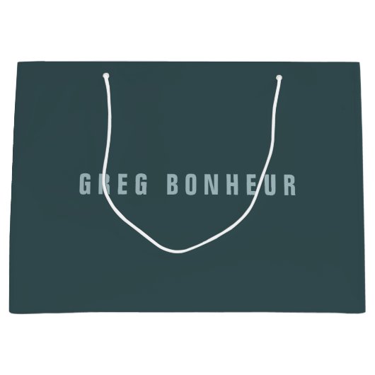 Stijlvolle modern ogende naam | Blauwgrijs Groot Cadeauzakje (Voorkant)