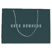 Stijlvolle modern ogende naam | Blauwgrijs Groot Cadeauzakje (Achterkant)