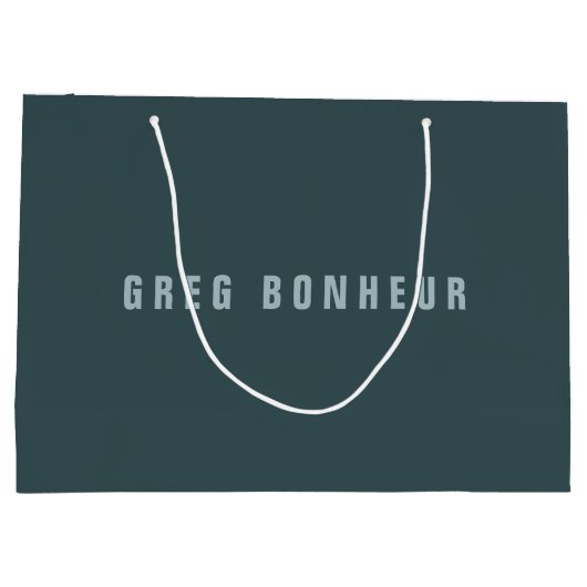 Stijlvolle modern ogende naam | Blauwgrijs Groot Cadeauzakje (Achterkant)