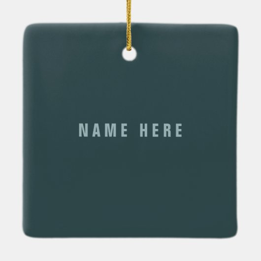 Stijlvolle modern ogende naam | Blauwgrijs Keramisch Ornament (Achterkant)