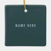 Stijlvolle modern ogende naam | Blauwgrijs Keramisch Ornament (Voorkant)