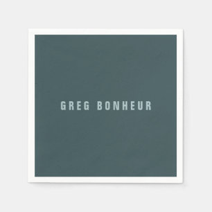 Stijlvolle modern ogende naam   Blauwgrijs Servet