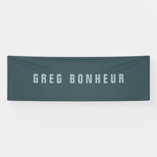 Stijlvolle modern ogende naam | Blauwgrijs Spandoek (Horizontaal)