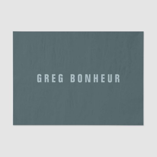 Stijlvolle modern ogende naam | Blauwgrijs Tissuepapier (Voorkant)