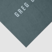 Stijlvolle modern ogende naam | Blauwgrijs Tissuepapier (Detail)