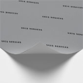 Stijlvolle modern ogende naam | Grijs en zwart Cadeaupapier (Hoek)