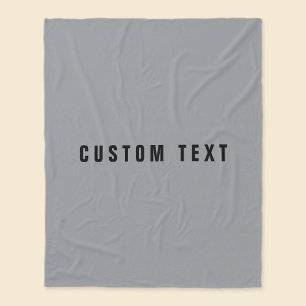 Stijlvolle modern ogende naam Grijs en zwart Fleece Deken