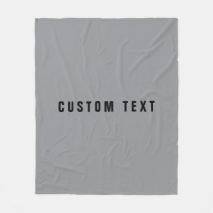Stijlvolle modern ogende naam   Grijs en zwart Fleece Deken