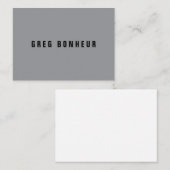 Stijlvolle modern ogende naam | Grijs en zwart Informatiekaartje (Voorkant / Achterkant)