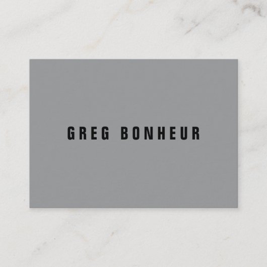 Stijlvolle modern ogende naam | Grijs en zwart Informatiekaartje (Voorkant)