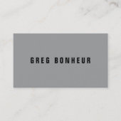 Stijlvolle modern ogende naam | Grijs en zwart Informatiekaartje (Voorkant)