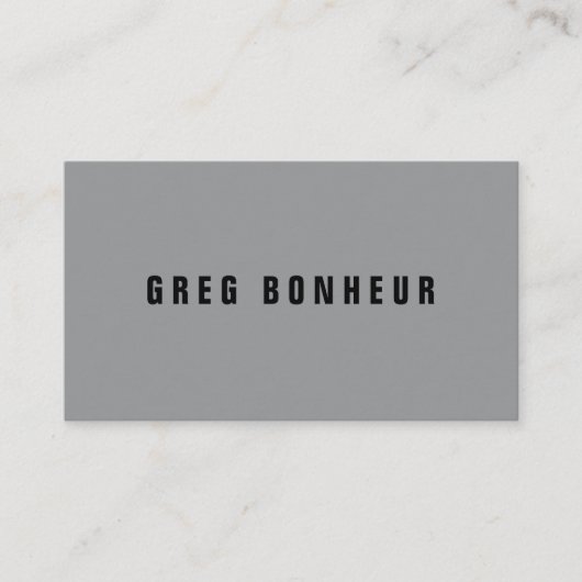 Stijlvolle modern ogende naam | Grijs en zwart Informatiekaartje (Voorkant)