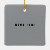 Stijlvolle modern ogende naam | Grijs en zwart Keramisch Ornament (Achterkant)