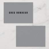 Stijlvolle modern ogende naam | Grijs en zwart Notitiekaartje (Voorkant / Achterkant)