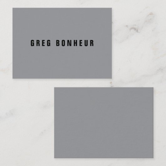 Stijlvolle modern ogende naam | Grijs en zwart Notitiekaartje (Voorkant / Achterkant)