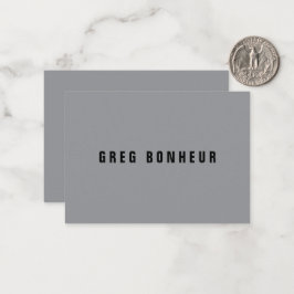Stijlvolle modern ogende naam | Grijs en zwart Notitiekaartje
