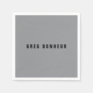 Stijlvolle modern ogende naam   Grijs en zwart Servet