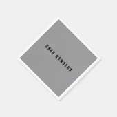 Stijlvolle modern ogende naam | Grijs en zwart Servet (Hoek)