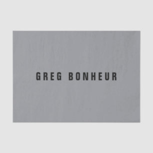 Stijlvolle modern ogende naam   Grijs en zwart Tissuepapier