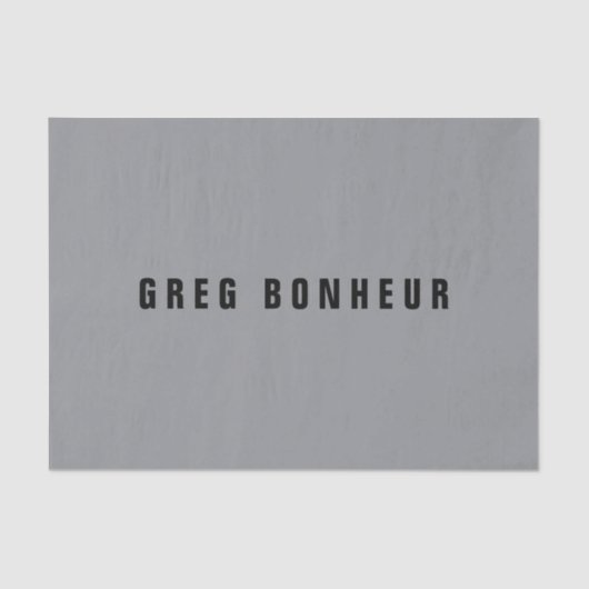 Stijlvolle modern ogende naam | Grijs en zwart Tissuepapier (Voorkant)