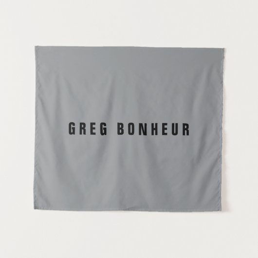 Stijlvolle modern ogende naam | Grijs en zwart Wandkleed (Voorkant (horizontaal))