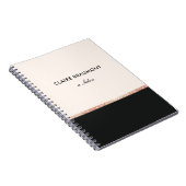 Stijlvolle Modern Roos Gold Sequin Zwart Notitieboek (Rechterzijde)