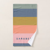 Stijlvolle Modern Stripes  Earth Tones Custom Bad Handdoek (Handdoek)