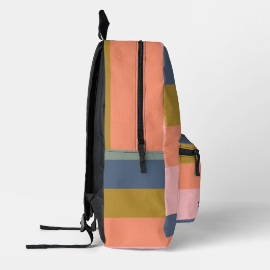 Stijlvolle Modern Stripes  Earth Tones Custom Bedrukte Rugzak (Links)