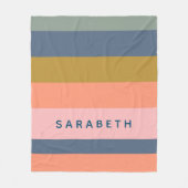 Stijlvolle Modern Stripes  Earth Tones Custom Fleece Deken (Voorkant)