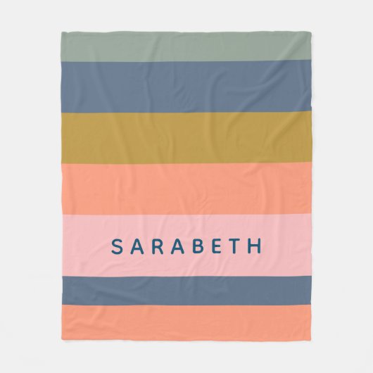 Stijlvolle Modern Stripes  Earth Tones Custom Fleece Deken (Voorkant)