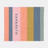 Stijlvolle Modern Stripes  Earth Tones Custom Fleece Deken (Voorkant (Horizontaal))