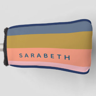 Stijlvolle Modern Stripes  Earth Tones Custom Golfheadcover