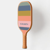 Stijlvolle Modern Stripes  Earth Tones Custom Pickleball Paddle (Links)
