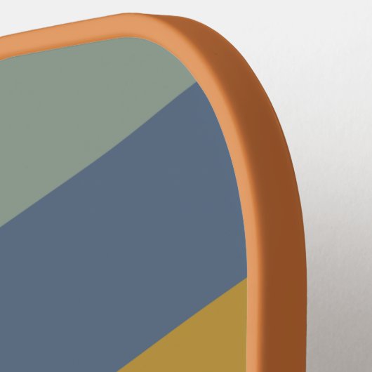 Stijlvolle Modern Stripes Earth Tones Custom Pickleball Paddle (Links Detail)