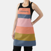 Stijlvolle Modern Stripes  Earth Tones Custom Schort (Insitu)