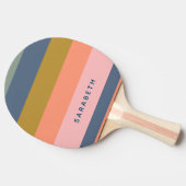 Stijlvolle Modern Stripes Earth Tones Custom Tafeltennisbatje (Zijkant)