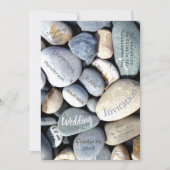 Stijlvolle Modern Unusual Pebbles Natuur Wedding Kaart (Voorkant)