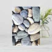 Stijlvolle Modern Unusual Pebbles Natuur Wedding Kaart (Staand voorkant)