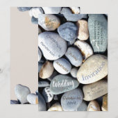 Stijlvolle Modern Unusual Pebbles Natuur Wedding Kaart (Voorkant / Achterkant)